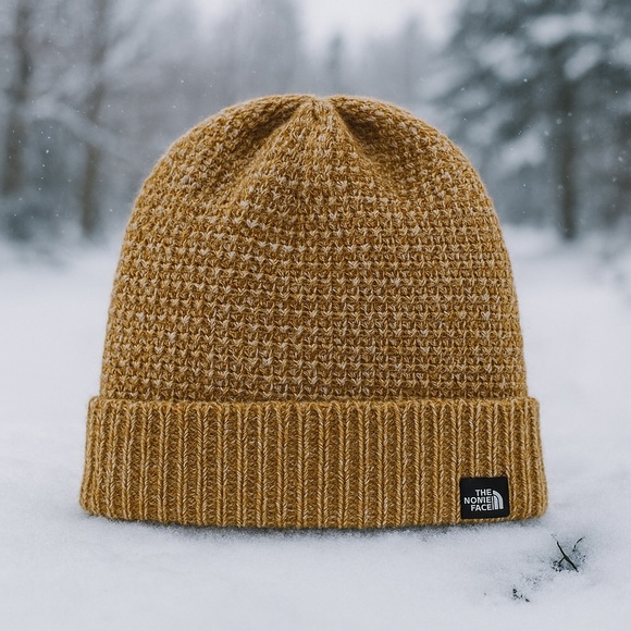 The North Face Women’s Knit Beanie OS Golden Brown Marl - Picture 2 of 8